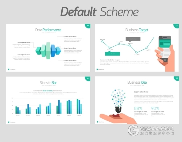 85页10款不同颜色数据图表年计划总结PPT模板 - 顶尖PPT