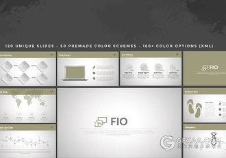 120页数据图表工作总结PPT模板 - 顶尖PPT