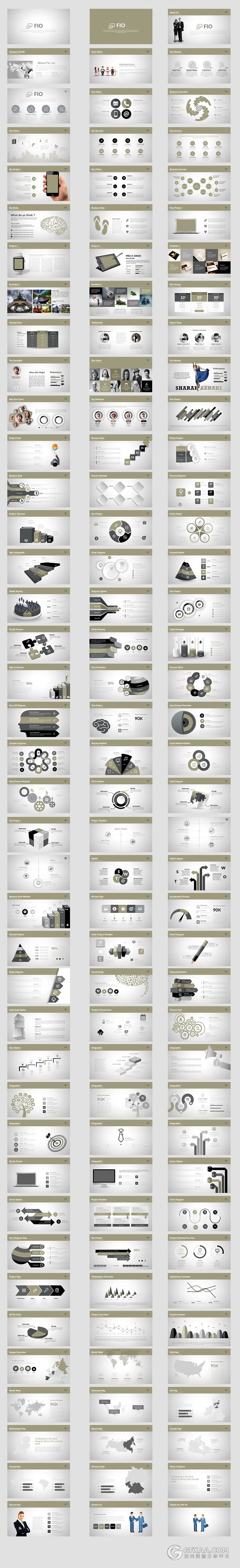 120页数据图表工作总结PPT模板 - 顶尖PPT