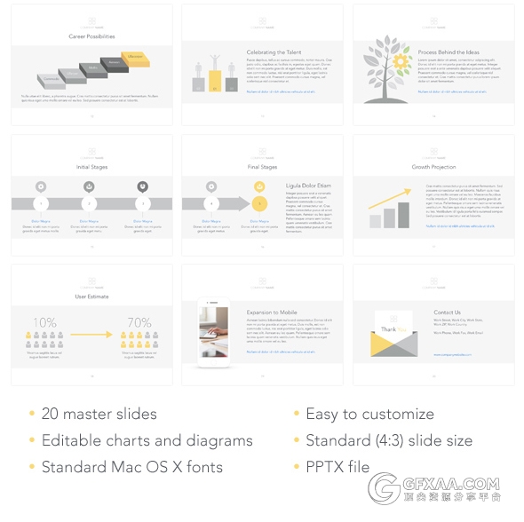 20页简约大气企业通用PPT模板 - 顶尖PPT