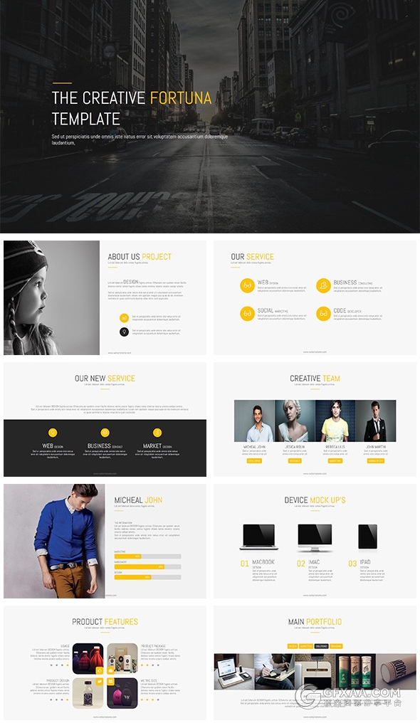 数据图表多功能PPT模板（3款不同颜色） - 顶尖PPT