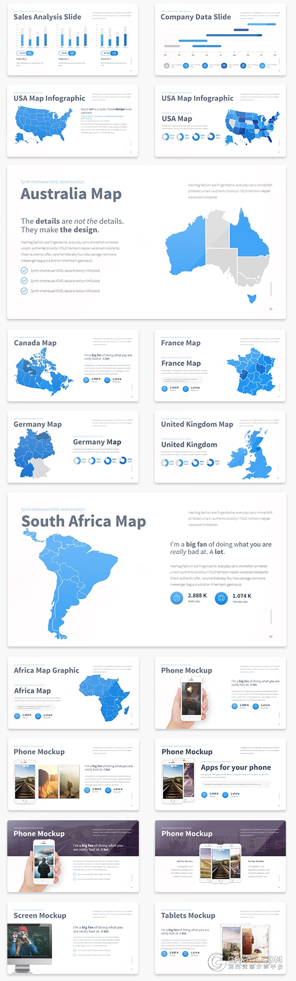 10款欧美范图片展示数据图表PPT模板 - 顶尖PPT