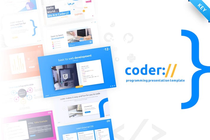 编码器编程主题演讲keynote模板 - 顶尖PPT
