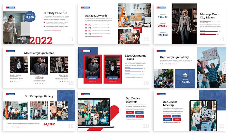 欧美政府政治议员竞选keynote模板 - 顶尖PPT