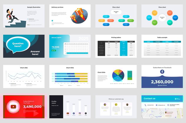 企业介绍信息展示图形PPT模板 - 顶尖PPT