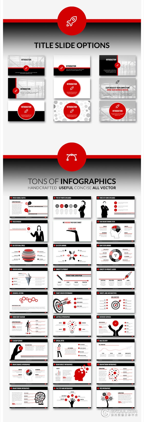 220页红色高端商务报告统计PPT模板 - 顶尖PPT