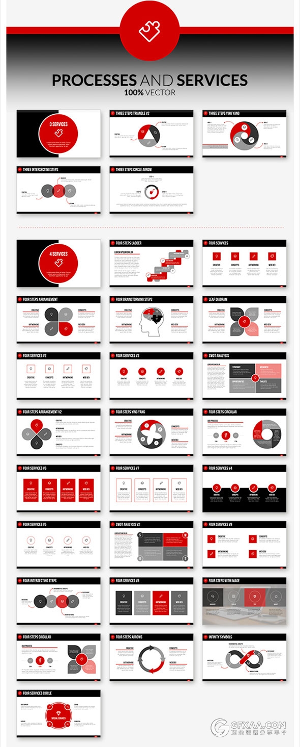 220页红色高端商务报告统计PPT模板 - 顶尖PPT