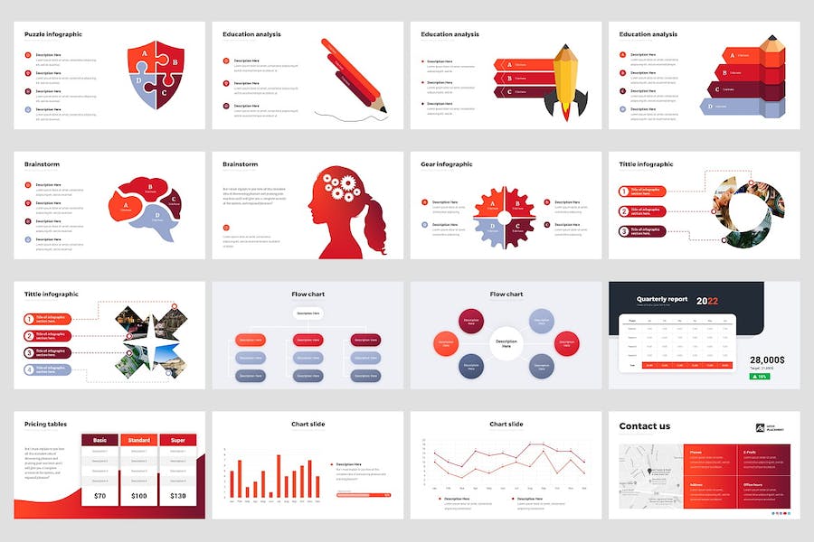 红色企业业务解决方案商业计划多用途PPT模板 - 顶尖PPT