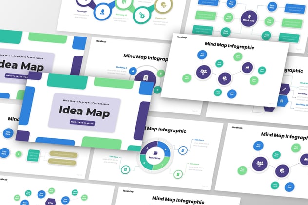 思维导图信息图形keynote模板 - 顶尖PPT