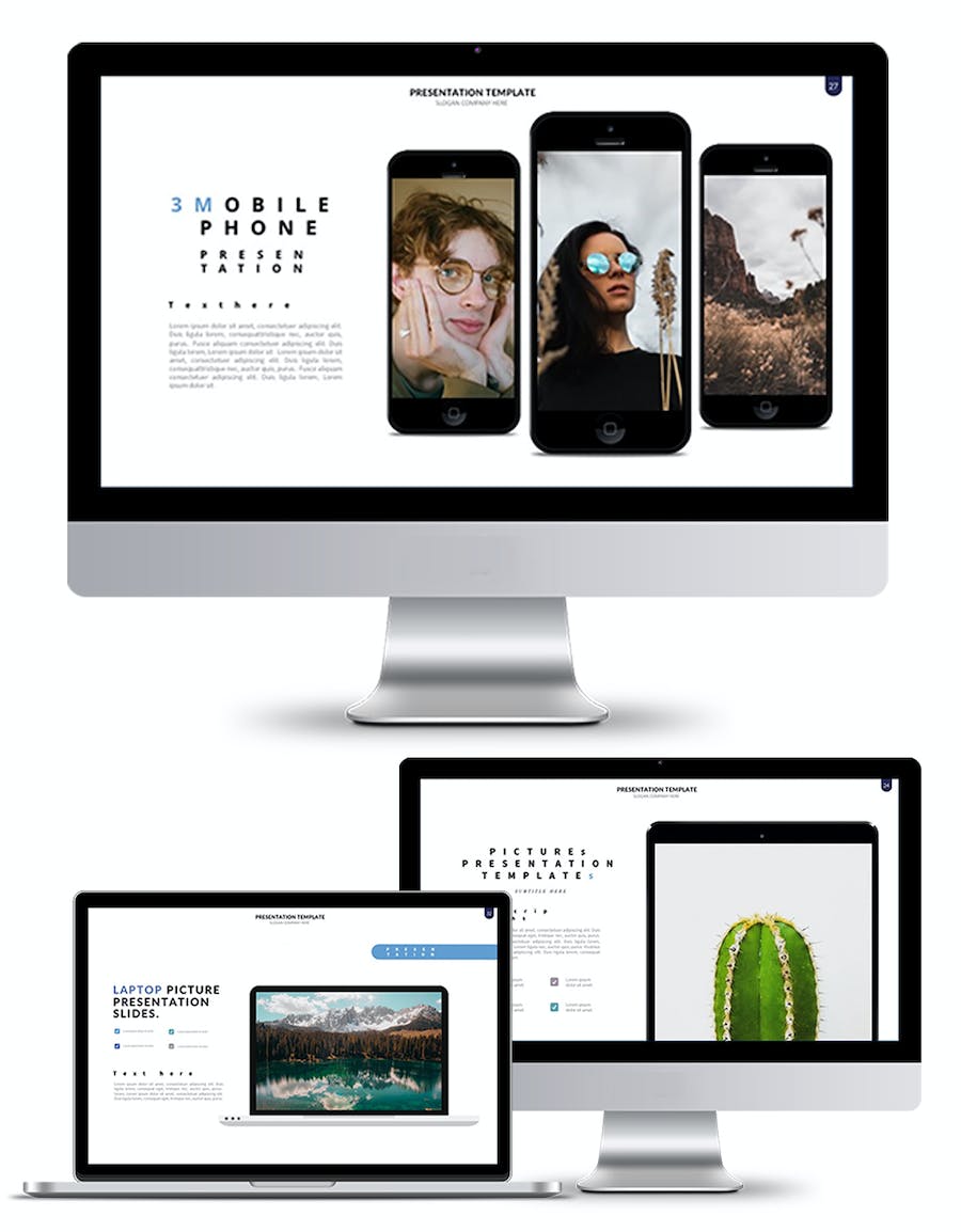 产品模型设计展示样机Keynote模板 - 顶尖PPT