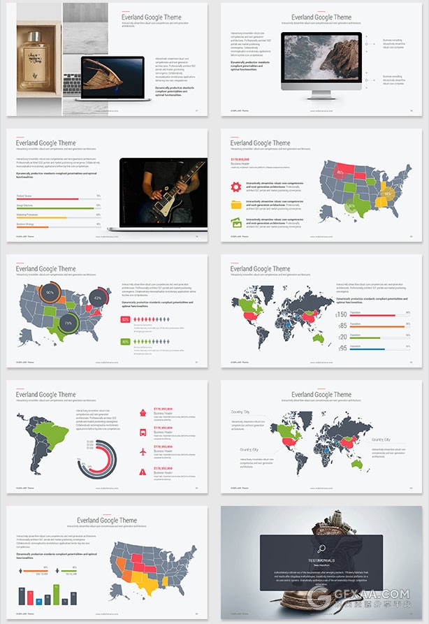 高端谷歌公司幻灯片演示PPT模板 - 顶尖PPT