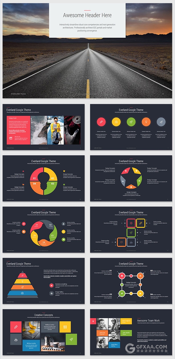高端谷歌公司幻灯片演示PPT模板 - 顶尖PPT