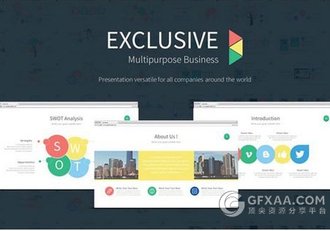 60多页多边形组合唯美文艺配色PPT模板 - 顶尖PPT