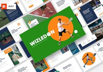 网球体育赛事活动宣传展示PPT模板 - 顶尖PPT