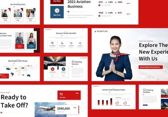 航空公司宣传介绍keynote模板 - 顶尖PPT