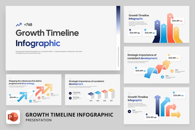PPT数据增长可视化信息图形模板 - 顶尖PPT