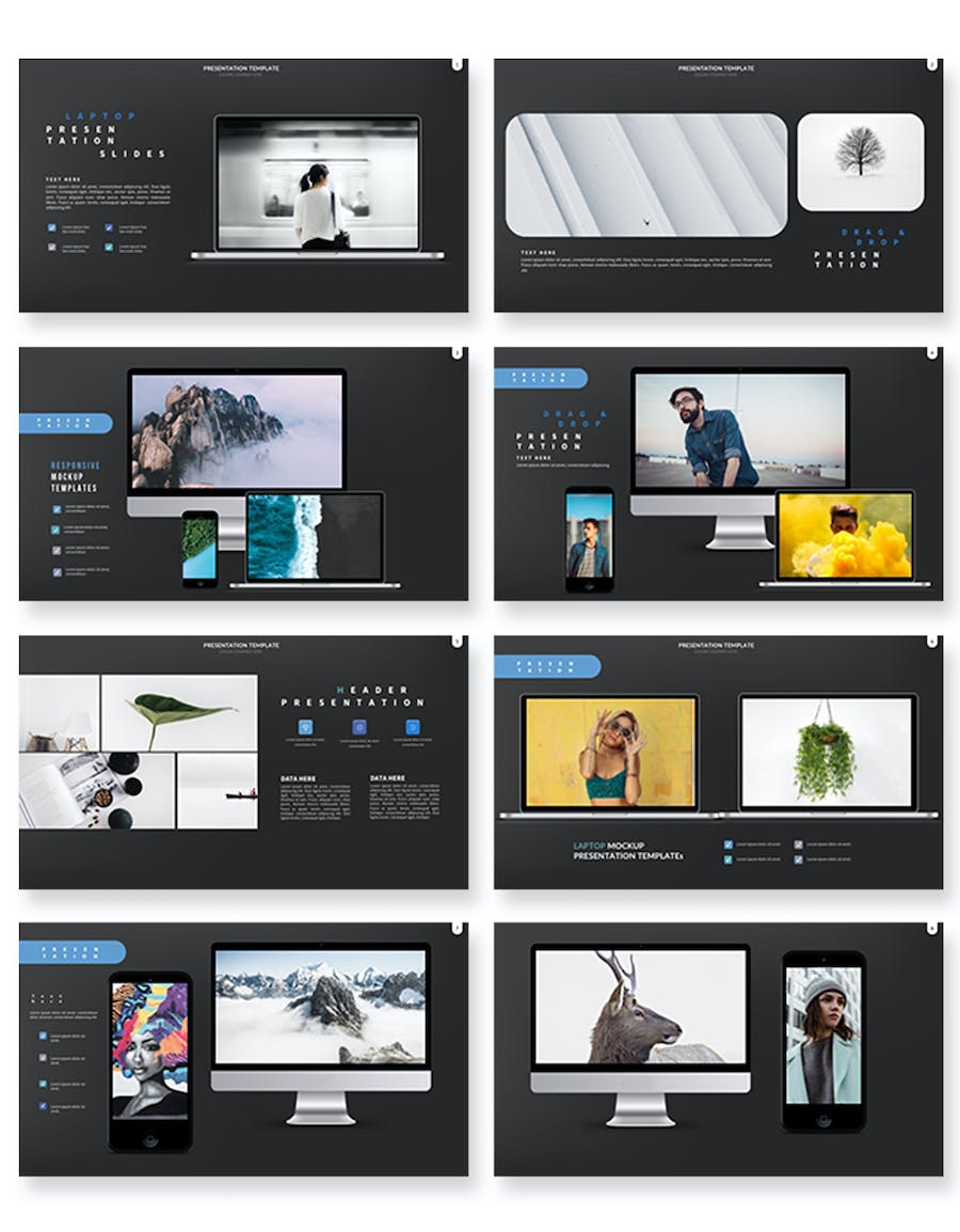 产品模型设计展示样机Keynote模板 - 顶尖PPT