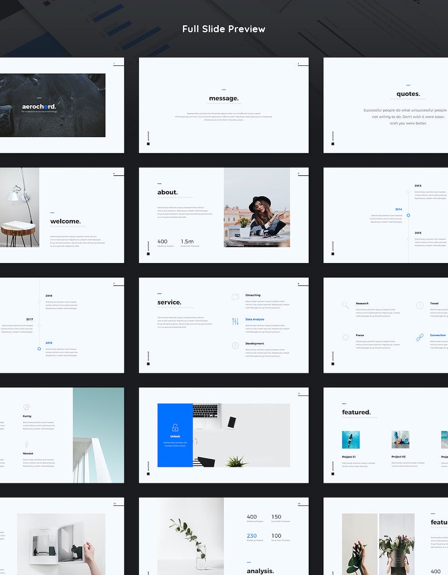 简约风格业务展示汇报总结PPT模板 - 顶尖PPT