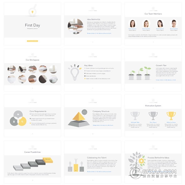极简风格灰色底团队介绍通用keynote模板 - 顶尖PPT