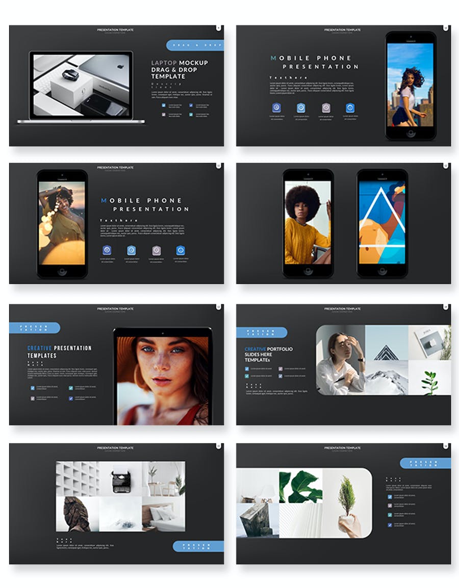 产品模型设计展示样机Keynote模板 - 顶尖PPT