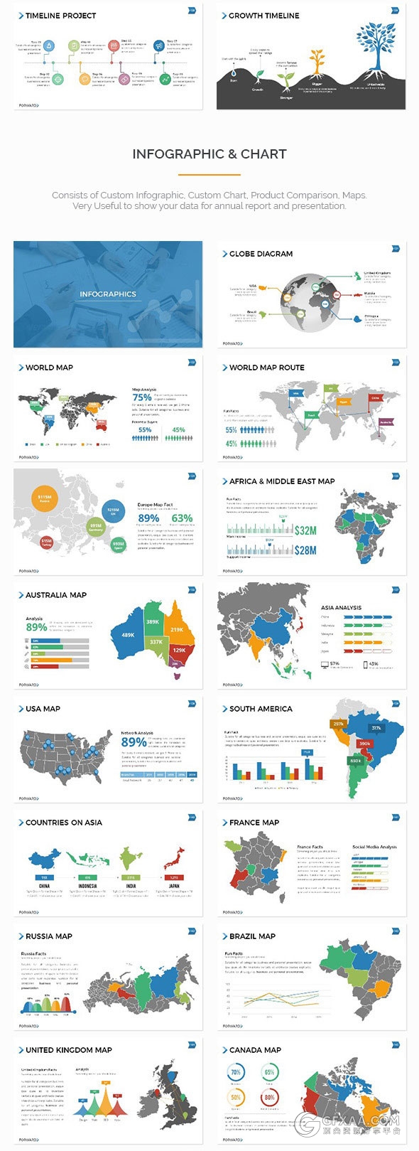 200页高端商务图形图标+产品展示+地图多用途PPT模板 - 顶尖PPT