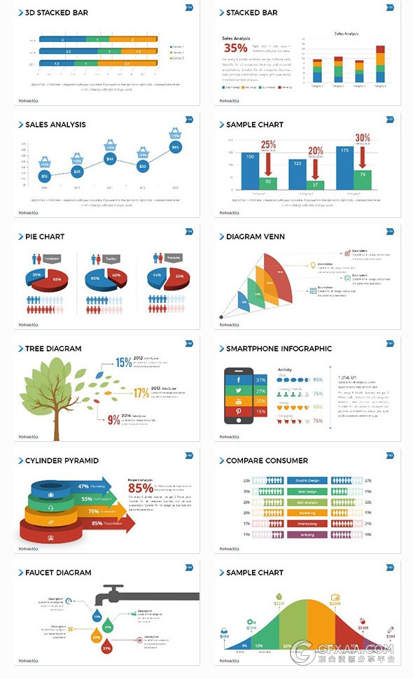 200页高端商务图形图标+产品展示+地图多用途PPT模板 - 顶尖PPT