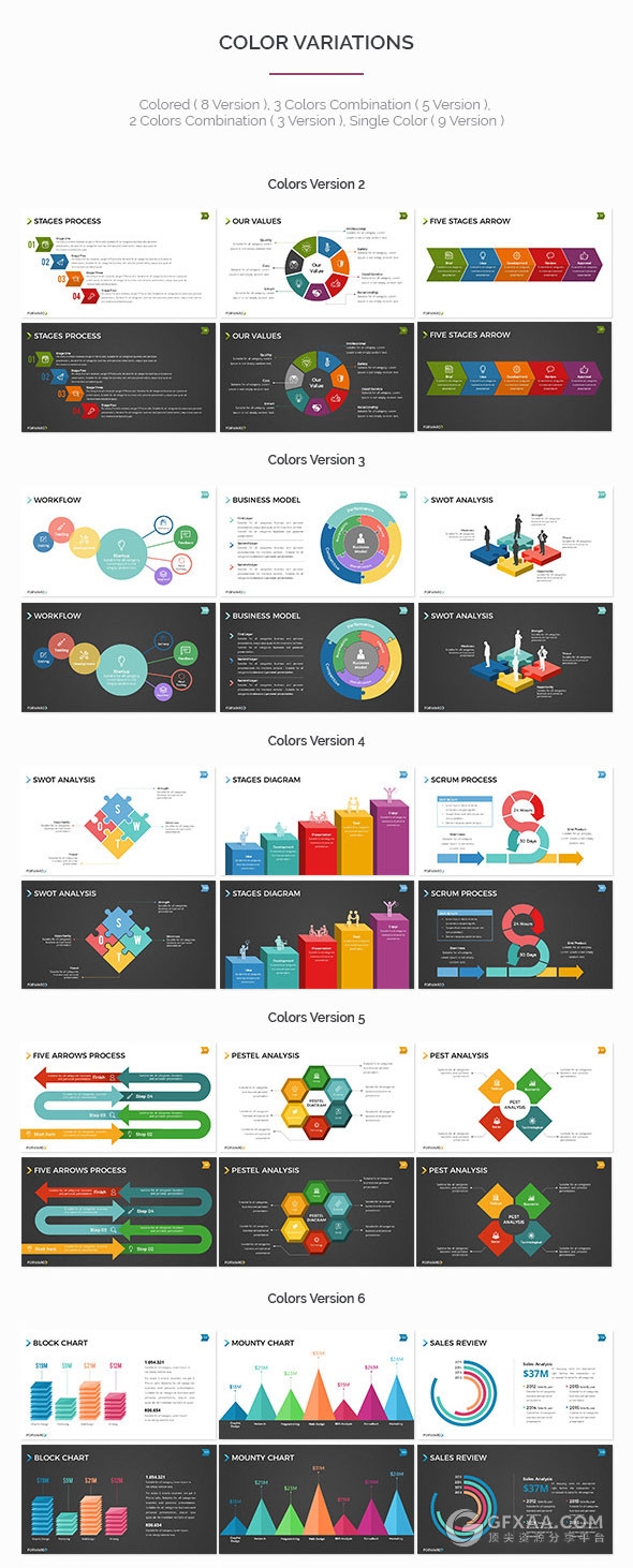 200页高端商务图形图标+产品展示+地图多用途PPT模板 - 顶尖PPT
