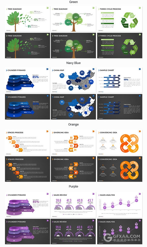 200页高端商务图形图标+产品展示+地图多用途PPT模板 - 顶尖PPT