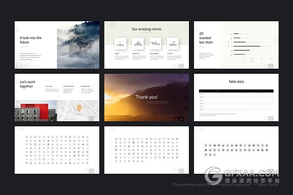 110页高端极简文艺商务PPT模板 - 顶尖PPT
