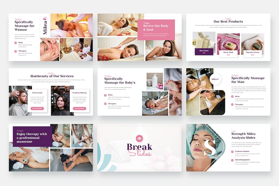 美容水疗行业解决方案展示PPT模板 - 顶尖PPT