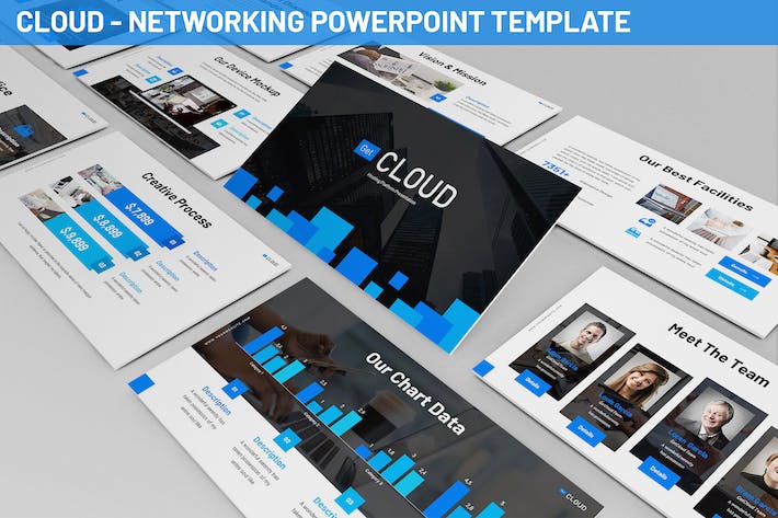 科技网络讲述展示技术应用发展方案PPT模板 - 顶尖PPT