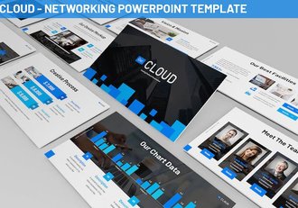 科技网络讲述展示技术应用发展方案PPT模板 - 顶尖PPT