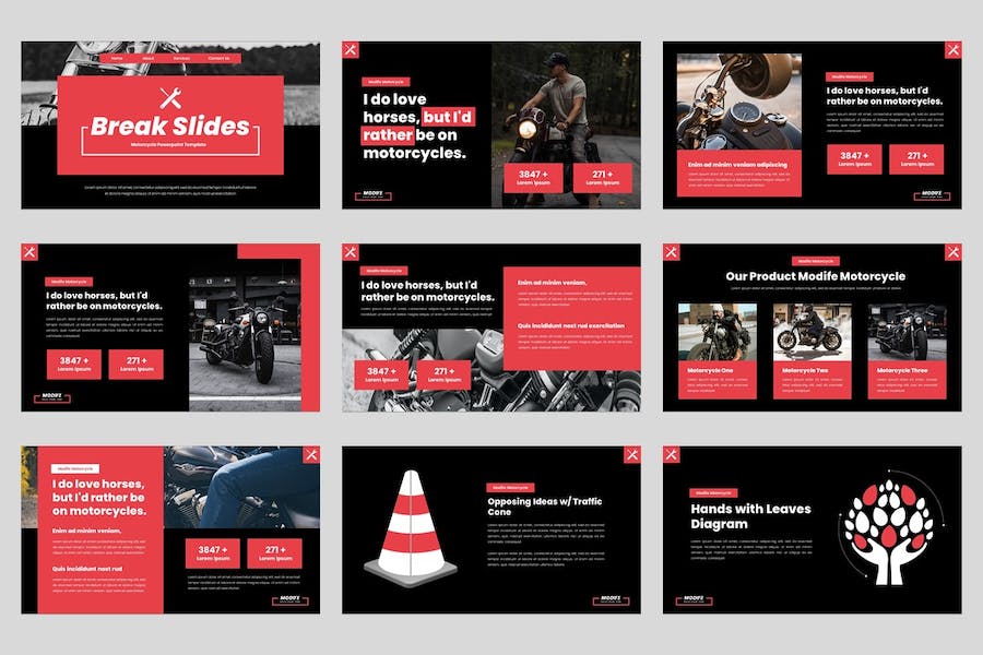 摩托车品牌产品推介运营营销宣传展示方案Keynote模板 - 顶尖PPT