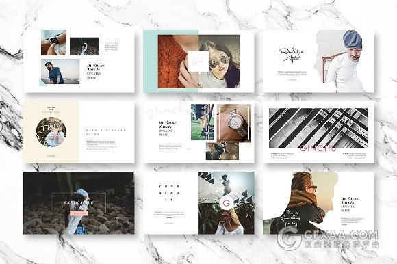 50页杂志摄影图片展示PPT模板 - 顶尖PPT