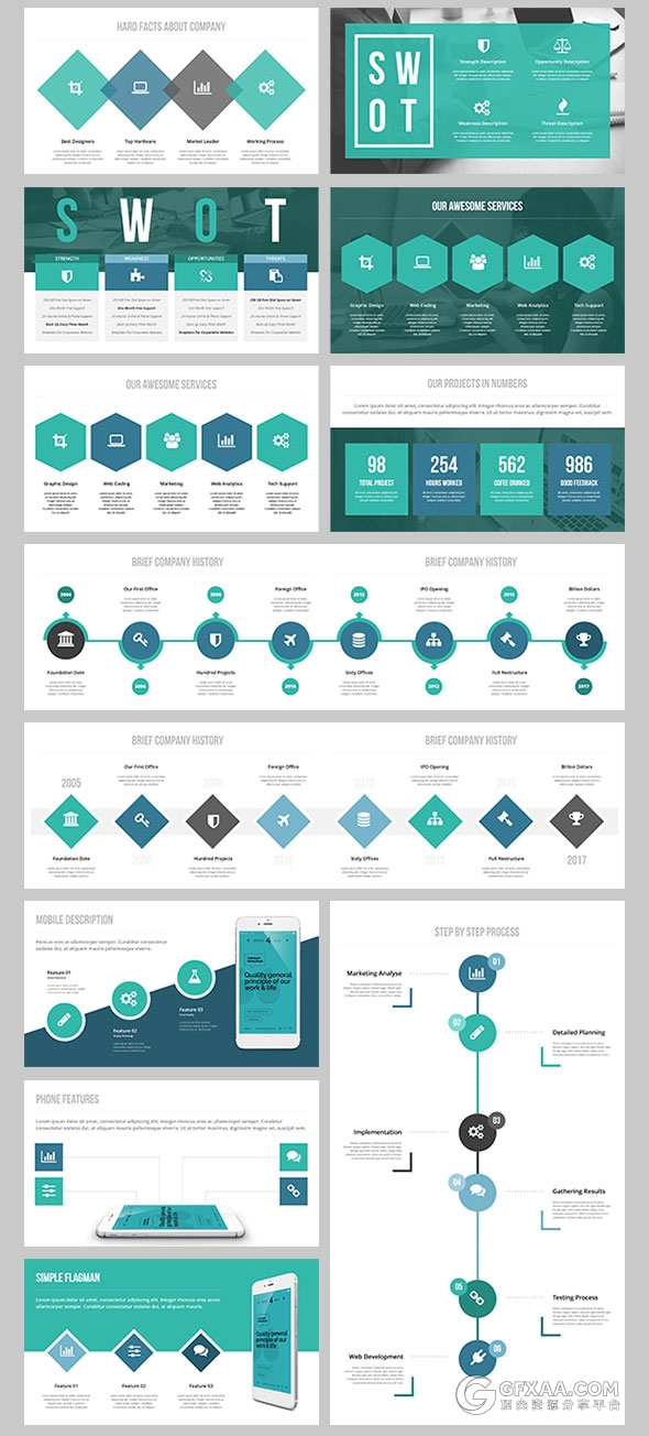 20种配色主题150页高端商务PPT模板 - 顶尖PPT