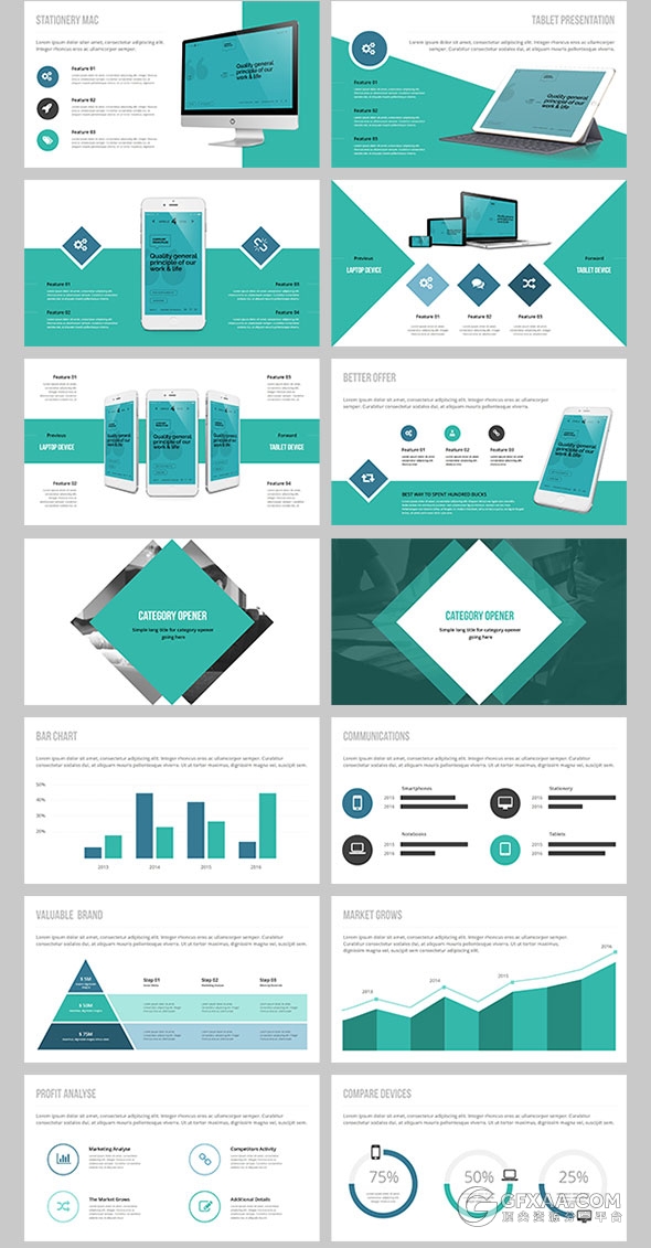 20种配色主题150页高端商务PPT模板 - 顶尖PPT