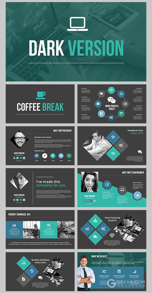 20种配色主题150页高端商务PPT模板 - 顶尖PPT