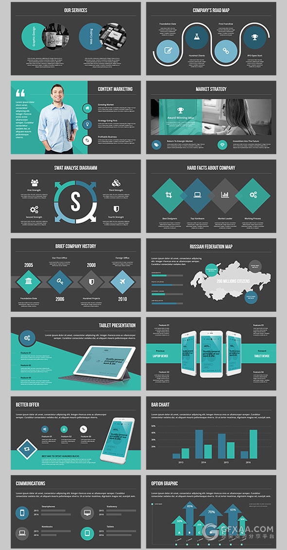 20种配色主题150页高端商务PPT模板 - 顶尖PPT