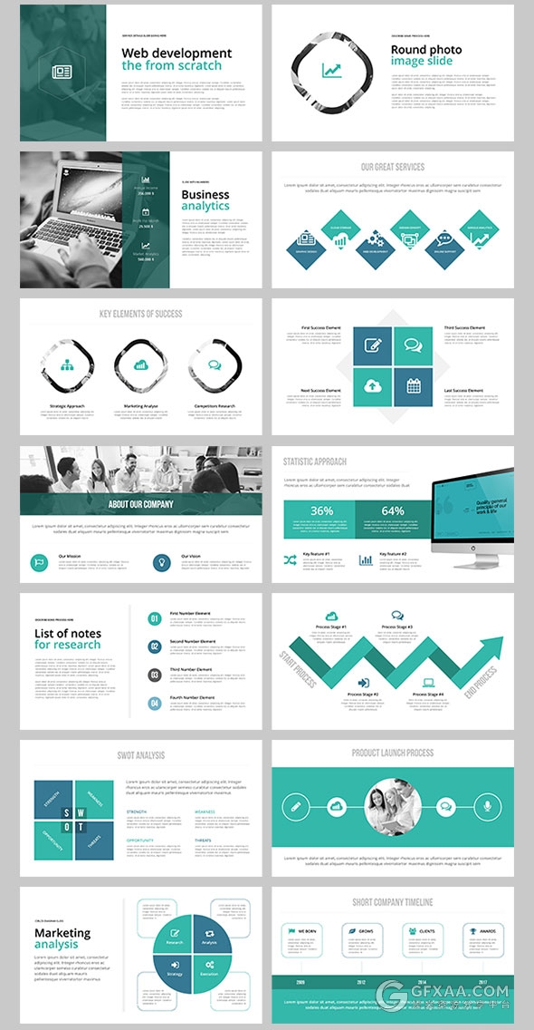 20种配色主题150页高端商务PPT模板 - 顶尖PPT