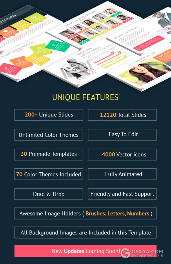 12120总页数30种配色主题多种字母剪影PPT模板 - 顶尖PPT