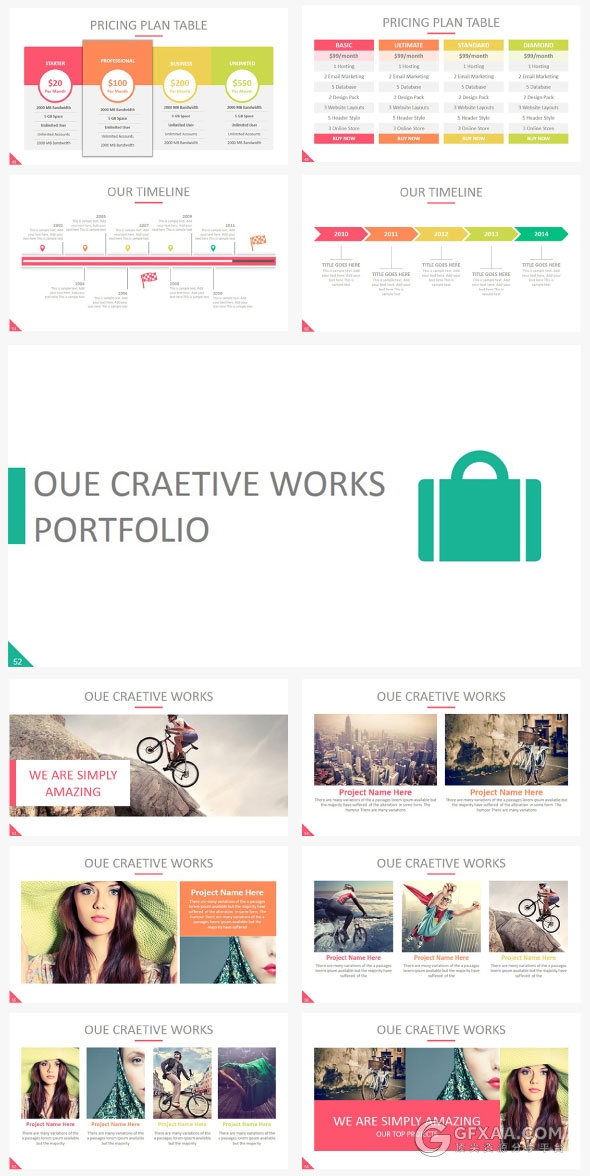 12120总页数30种配色主题多种字母剪影PPT模板 - 顶尖PPT
