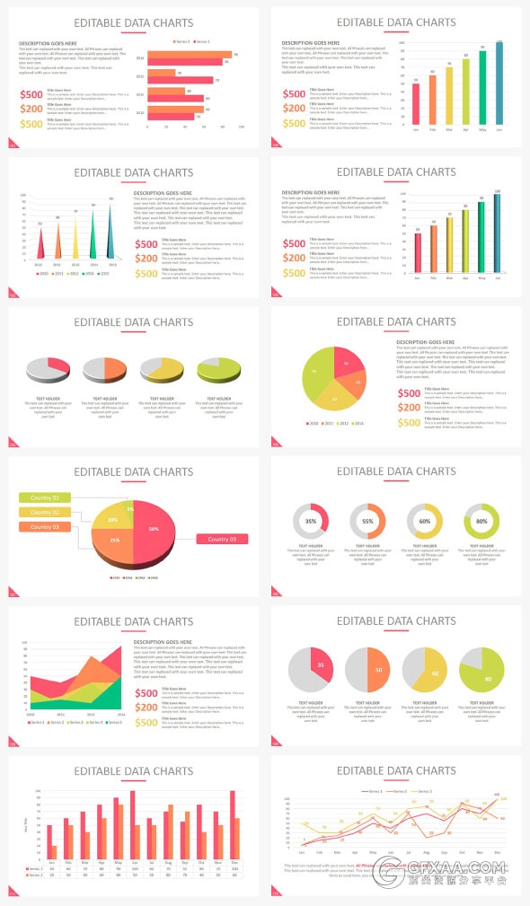 12120总页数30种配色主题多种字母剪影PPT模板 - 顶尖PPT