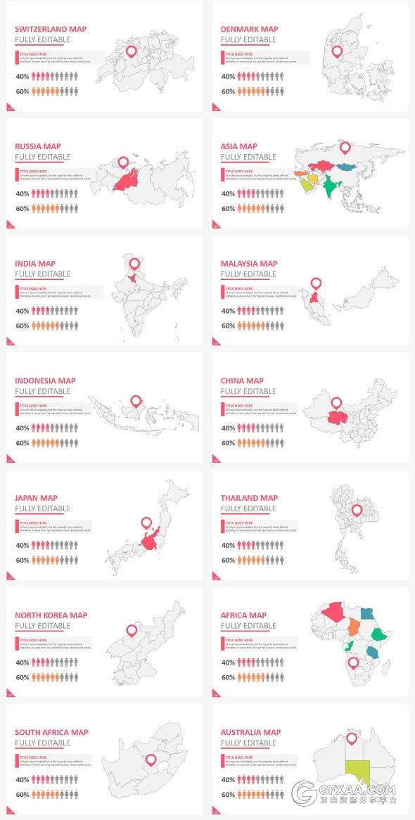 12120总页数30种配色主题多种字母剪影PPT模板 - 顶尖PPT
