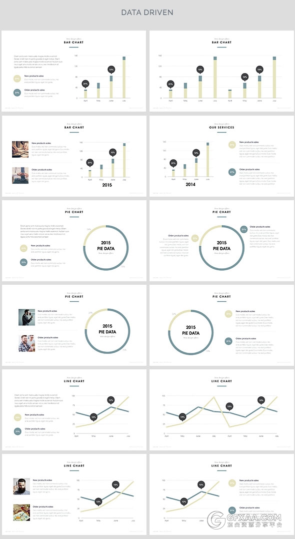 100多页极简文艺风格PPT模板6种配色主题 - 顶尖PPT
