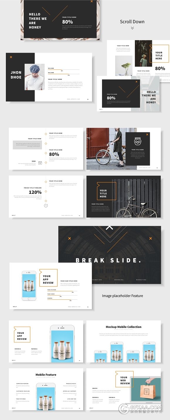 极简风格文艺唯美摄影写真图片展示PPT模板 - 顶尖PPT