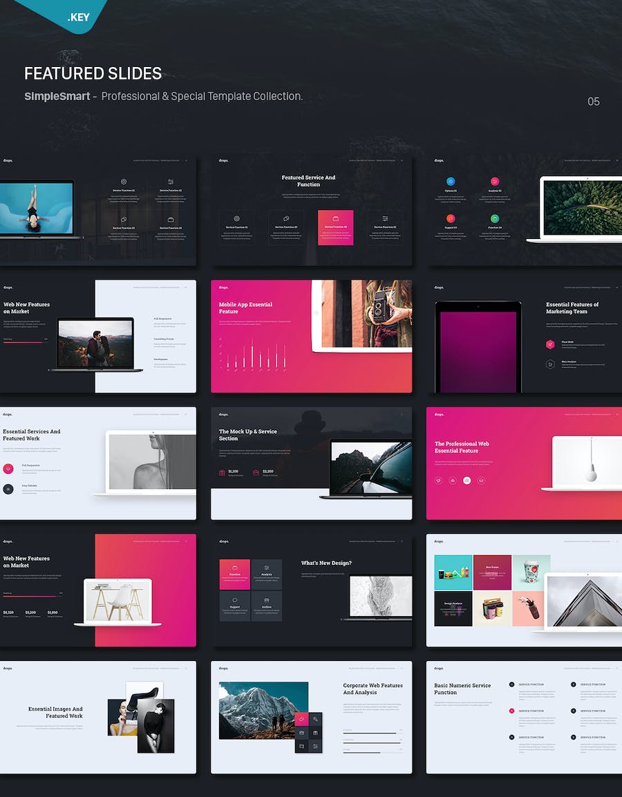 欧美创意简约质感商务多用途keynote模板 - 顶尖PPT