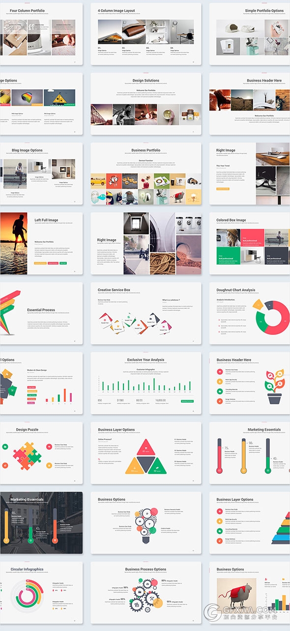 139页高清比例色彩图形图标keynote模板 - 顶尖PPT