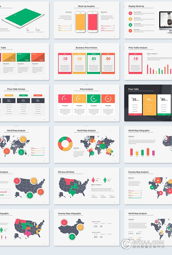 139页高清比例色彩图形图标keynote模板 - 顶尖PPT
