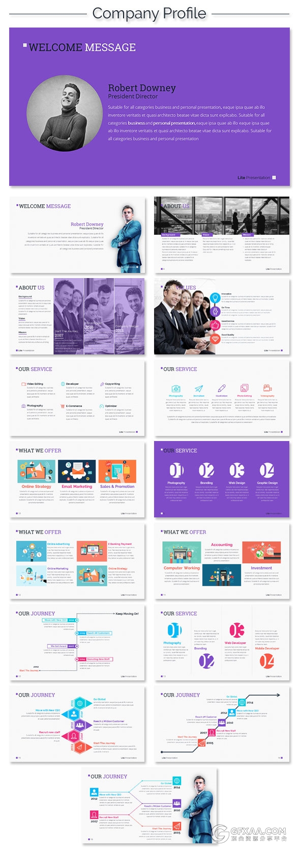 140页精美多色系图形图标keynote模板 - 顶尖PPT