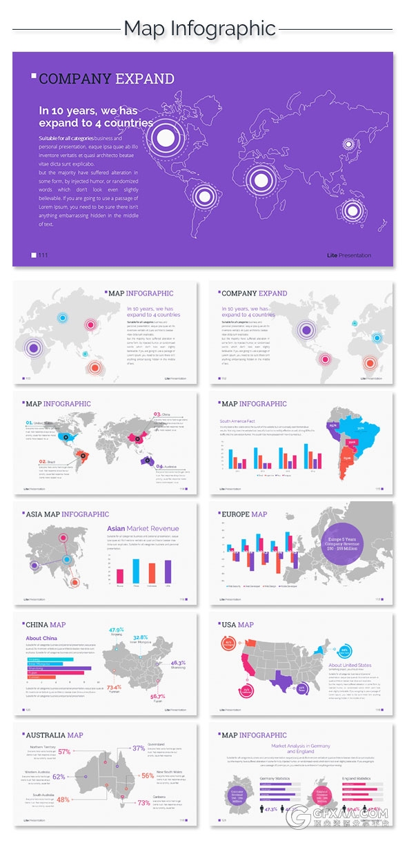 140页精美多色系图形图标keynote模板 - 顶尖PPT